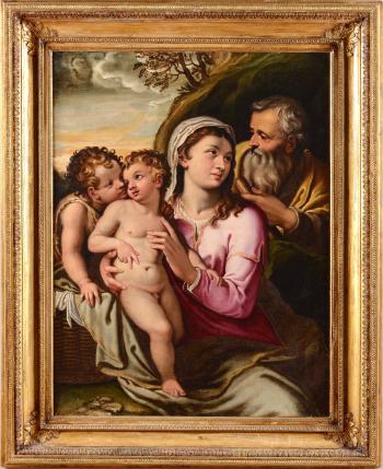 Sacra Famiglia con San Giovannino by 
																			Girolamo Muziano