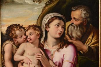 Sacra Famiglia con San Giovannino by 
																			Girolamo Muziano