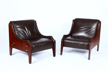 Pair of armchairs mod. Milord by 
																	Marco Zanuso