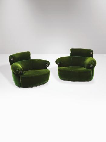 Pair of armchairs model P20B Toro by 
																			Luigi Caccia Dominioni