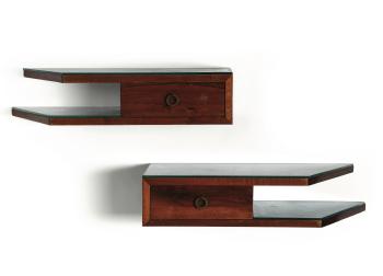 Pair of wall bedside tables by 
																	 Vittorio Bega