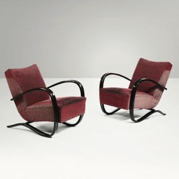 Pair of armchairs model H269 by 
																	Jindrich Halabala