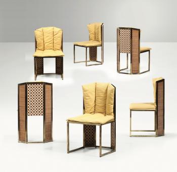 Six chairs by 
																			Romeo Rega
