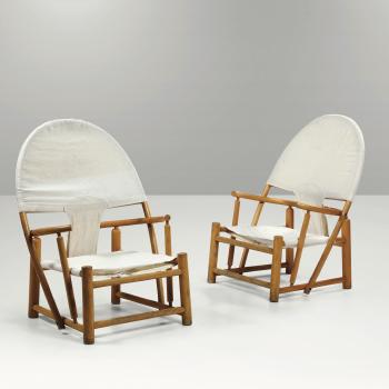 Pair of armchairs mod. Hoop G23 by 
																	Piero Palange