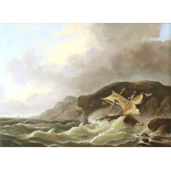 Shipwreck At Rocky Coast by 
																	Govert van Emmerik