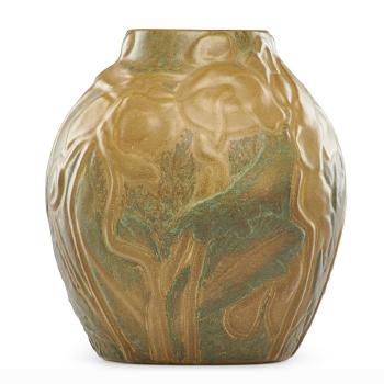 Vase with poppies by 
																			 Van Briggle Pottery