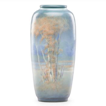 Scenic Vellum vase by 
																			Edward Timothy Hurley