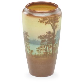 Banded Scenic Vellum vase by 
																			Sallie Coyne