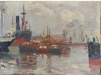 Le port by 
																	Edmond Victor Jamois