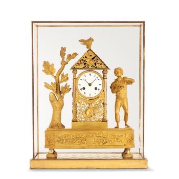 Rare Gilt-bronze Mantel Clock by 
																	Claude Galle