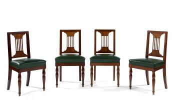 A Directoire Period Set Of Eight Mahogany Chairs Stamped Jacob-desmalter by 
																	Francois-Honore-Georges Jacob-Desmalter