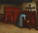 Country interior with a woman at a chest by 
																			Valdemar Magaard