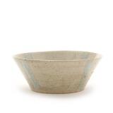 Circular stoneware bowl decorated with scratched cross-pattern by 
																			Gertrud Vasegaard