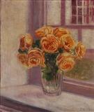 Still life with yellow roses by 
																			Christine Swane