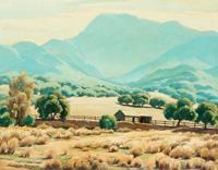 House in a mountain landscape by 
																	Norman H Yeckley