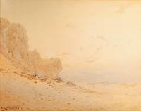Desert scene with figures by 
																	Augustus Osborne Lamplough