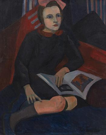 Portrait of a young girl by 
																	Ruth Everard-Haden