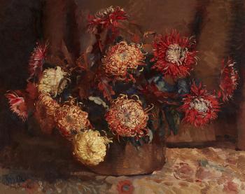 Chrysanthemums by 
																	Frans Oerder