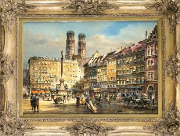 Nostalgischer Blick auf den belebten Marienplatz am Ende des 19. Jh. by 
																	Detlev Nitschke