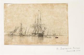 Segelschiffe im Hafen von Marseille by 
																	Ambroise Louis Garneray