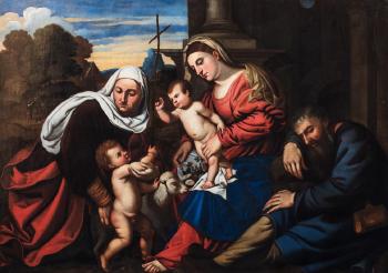 Sacra Famiglia con San Giovannino e Sant'Elisabetta by 
																	Polidoro Lanciani