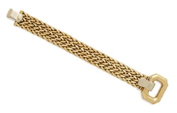 An 18K Bi-Color Gold Buckle Bracelet by 
																	 Elledue Arredamenti