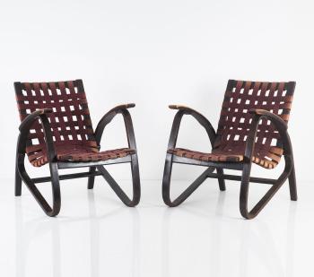Pair of armchairs c. 1949 by 
																			 Jiri Vanek