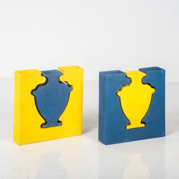 Two E-Vaso vases by 
																			Claudio Vannicola