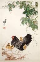 Poule et poussins by 
																	 Fang Chuxiong