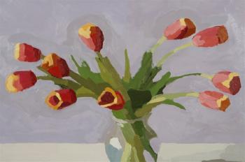 Red Tulips by 
																			David Oleski