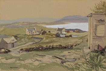 Cottages by a lake by 
																			Bea Orpen