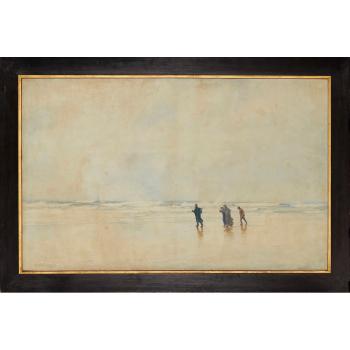 Windy Walk on the Beach by 
																			Ernest Dade