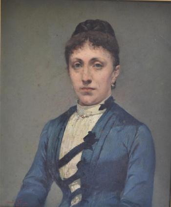 Portrait de dame; Portrait d'homme by 
																			Louis Alphonse Combe-Velluet