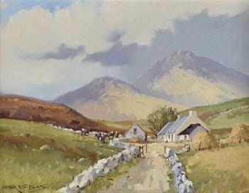 Cottages, Donegal by 
																	Arthur H Twells