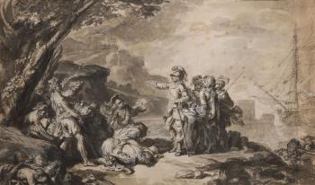 Soumission d’indigènes à un conquistador by 
																	Philippe Jacques Loutherbourg