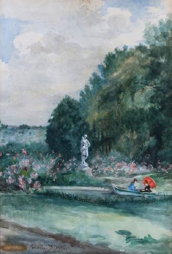 Promenade en barque dans un parc by 
																	Emile Auguste Carolus-Duran