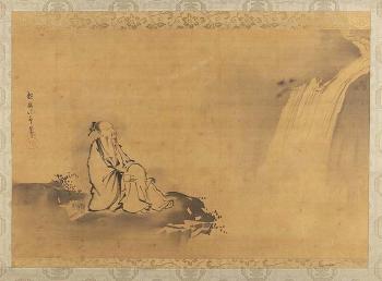 Il poeta Li Bai ammira la cascata by 
																			Kano Tanyu