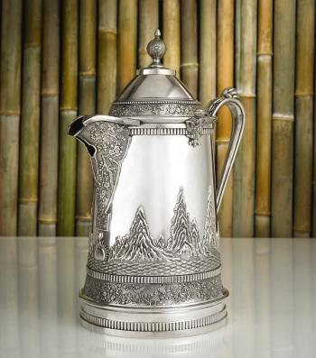 A rare Chinese export silver ice water pitcher by 
																	 Da Xing