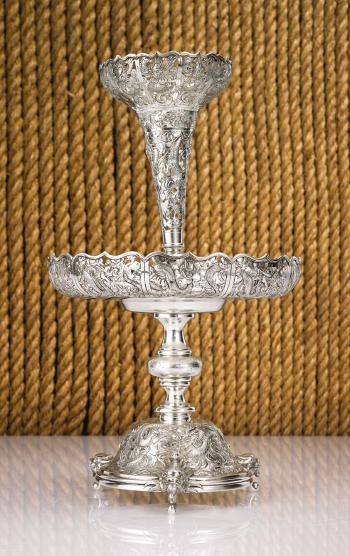 A Chinese export silver epergne by 
																	 Wang Hing