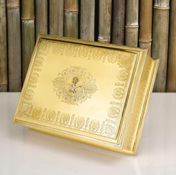 A French silver-gilt casket with diamond-set emblem of Saudi Arabia by 
																	 Puiforcat Paris (Co.)
