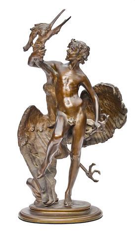 Young Faun With Heron by 
																	Frederick William Macmonnies