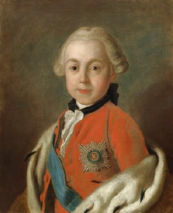 Portrait of Tsarevich Paul Petrovich of Russia (1754-1801) by 
																	Pietro Rotari