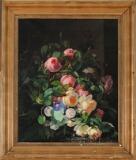 Still life with dewy roses and bindweed by 
																			Carl Vilhelm Balsgaard