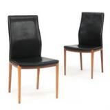 A pair of high back chairs with frame of Brazilian rosewood by 
																			Helge Vestergaard-Jensen