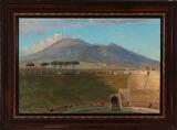 The Amphitheatre in Pompeii, with Vesuvius in the distance by 
																			Peter Olsen-Ventegodt