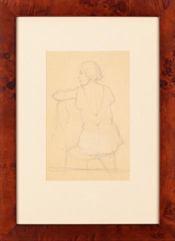 Kobieta siedząca tyłem na krześle by 
																			Stanislaw Sawiczewski