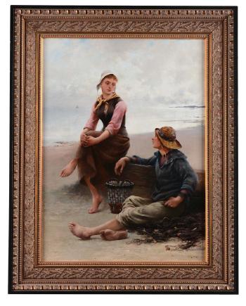 Young Couple By The Sea by 
																			August Hagborg