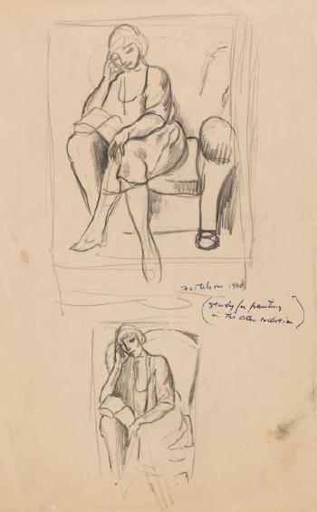 Woman Reading And Figure Studies (a Double Sided Work), 1920 by 
																	Lorser Feitelson