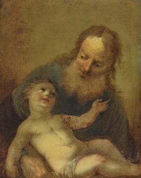 Saint Joseph and Child by 
																	Johann Zick