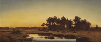 Moor Landscape at Sunset by 
																	Anton Zwengauer